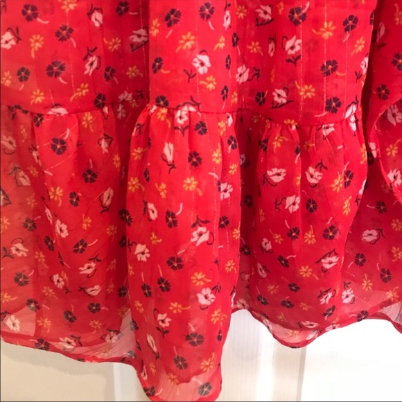 MADEWELL red ruffle maxi dress - Picture 8 of 12